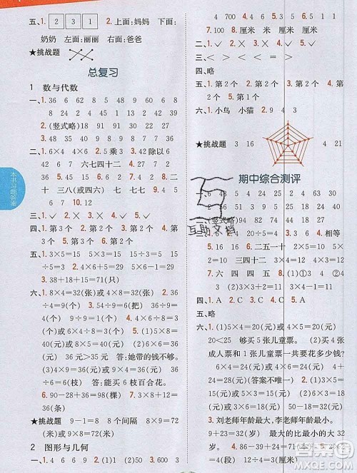 吉林人民出版社2019年小学教材全解读二年级数学上册江苏版答案 吉林人民出版社2019年小学教材全解读二年级数学上册江苏版答案