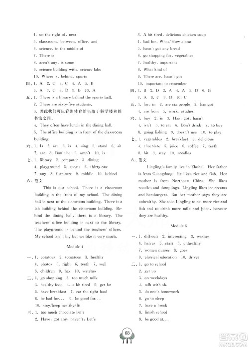 齐鲁书社2019初中单元测试卷七年级英语上册外研版答案 齐鲁书社2019初中单元测试卷七年级英语上册外研版答案