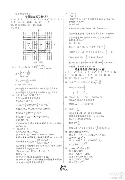 山东人民出版社2019初中单元测试卷七年级数学上册54学制鲁科版答案