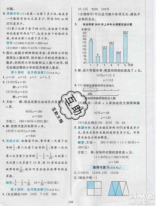 陕西人民教育出版社2019年小学教材全练六年级数学上册北师版答案 陕西人民教育出版社2019年小学教材全练六年级数学上册北师版答案