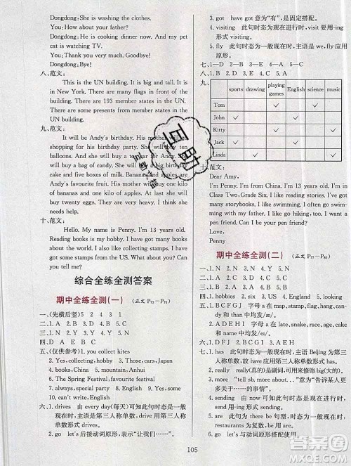 陕西人民教育出版社2019年小学教材全练六年级英语上册外研版答案 陕西人民教育出版社2019年小学教材全练六年级英语上册外研版答案
