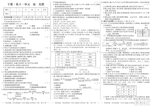 江西高校出版社2019阳光试卷单元测试卷九年级化学全一册人教版答案