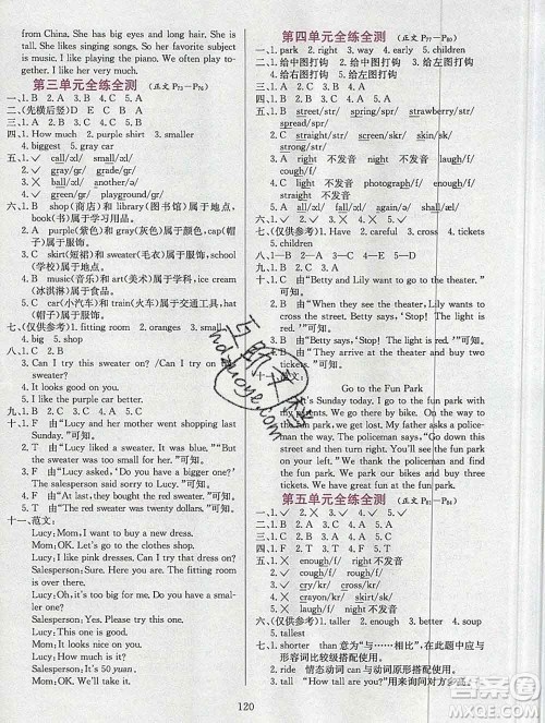 陕西人民教育出版社2019年小学教材全练六年级英语上册教科版EEC三起答案 陕西人民教育出版社2019年小学教材全练六年级英语上册教科版EEC三起答案