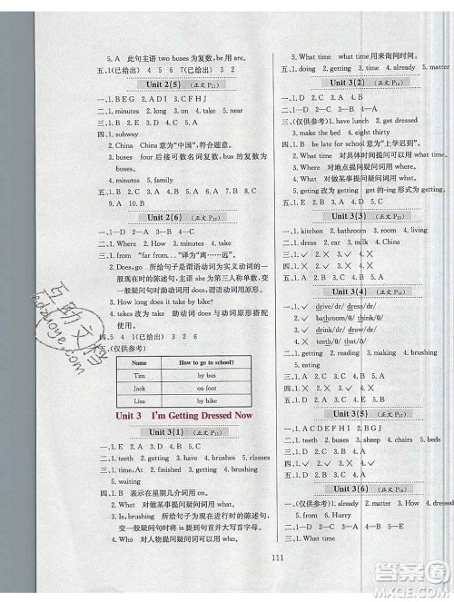 陕西人民教育出版社2019年小学教材全练五年级英语上册教科版EEC三起答案 陕西人民教育出版社2019年小学教材全练五年级英语上册教科版EEC三起答案