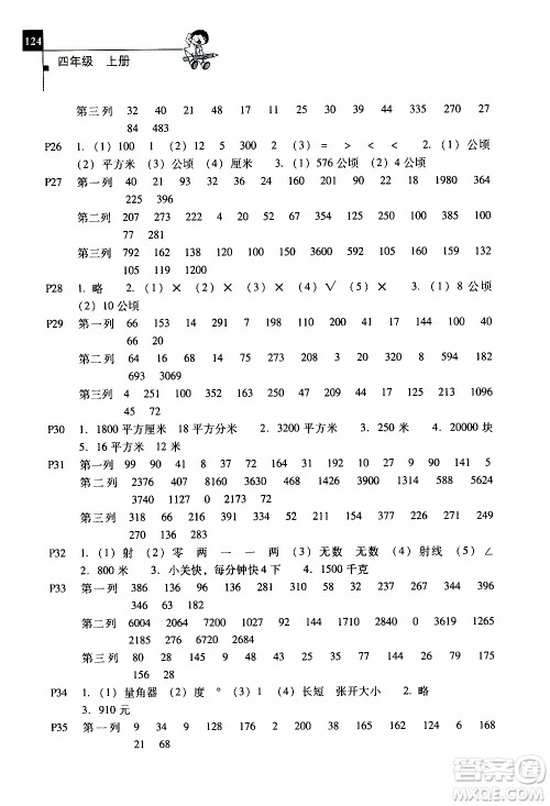 2019年一线名师口算应用题天天练一本全四年级上册参考答案