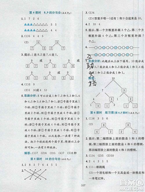 陕西人民教育出版社2019年小学教材全练一年级数学上册江苏版答案 陕西人民教育出版社2019年小学教材全练一年级数学上册江苏版答案