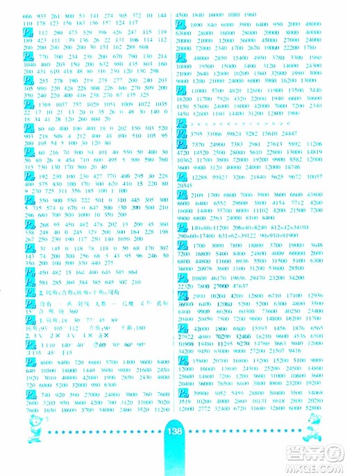 2019年西师大版数学口算题卡四年级上册参考答案 2019年西师大版数学口算题卡四年级上册参考答案