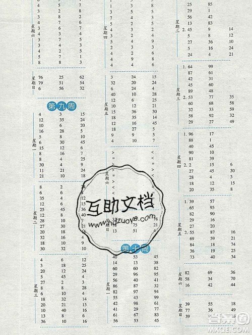 2019年秋经纶学典口算达人二年级数学上册北师版答案
