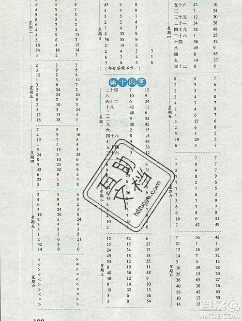 2019年秋经纶学典口算达人二年级数学上册北师版答案