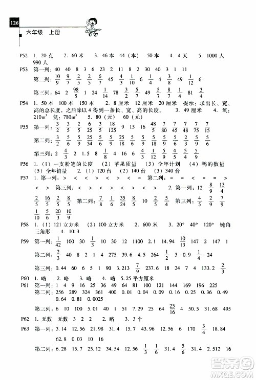 2019年一线名师口算应用题天天练一本全六年级上册参考答案