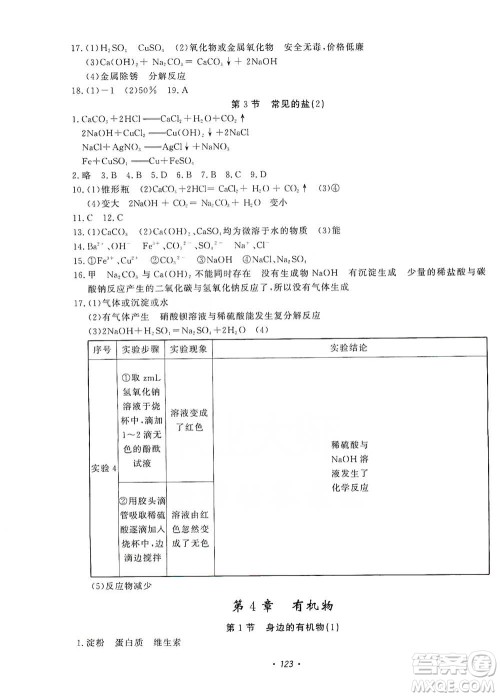 花山小状元2019学科能力达标初中生100全优卷科学九年级上册华东师大版HDSD答案 花山小状元2019学科能力达标初中生100全优卷科学九年级上册华东师大版HDSD答案