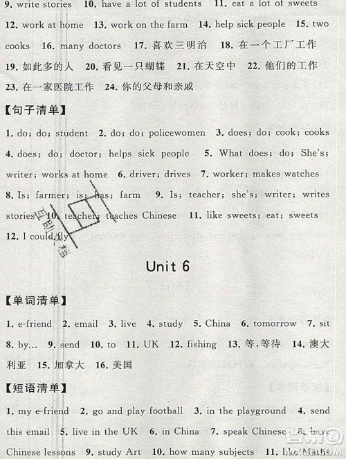 2019年秋江苏版经纶学典课时作业五年级英语上册答案