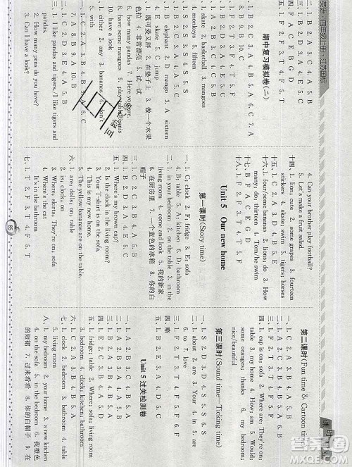 2019年秋江苏版经纶学典课时作业四年级英语上册答案 2019年秋江苏版经纶学典课时作业四年级英语上册答案