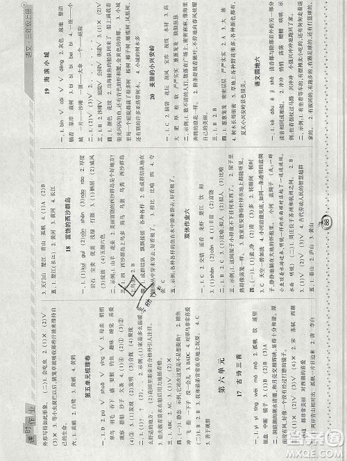 2019年秋人教版经纶学典课时作业三年级语文上册答案 2019年秋人教版经纶学典课时作业三年级语文上册答案