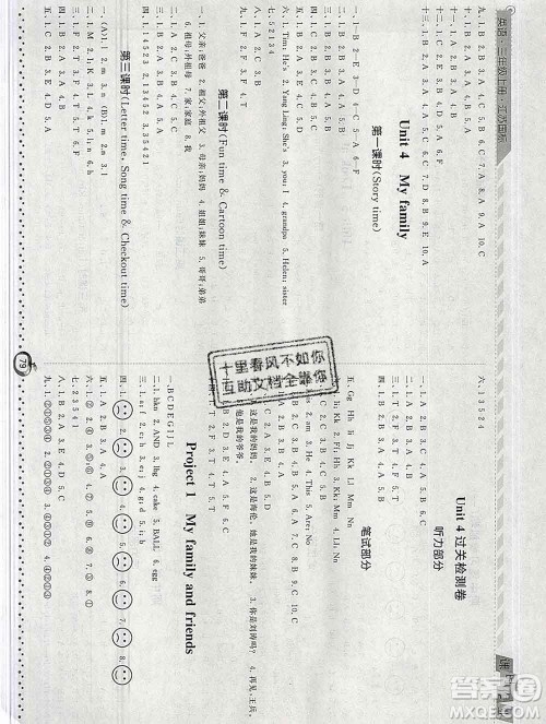 2019年秋江苏版经纶学典课时作业三年级英语上册答案