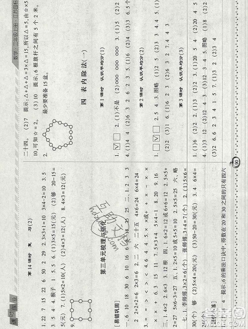 2019年秋江苏版经纶学典课时作业二年级数学上册答案 2019年秋江苏版经纶学典课时作业二年级数学上册答案