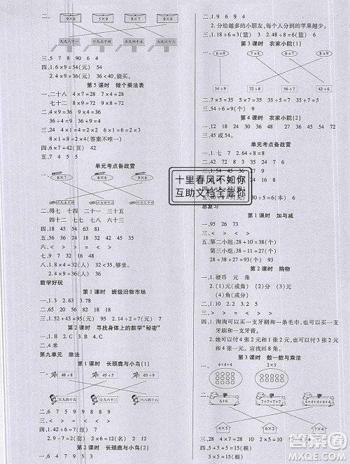 沈阳出版社2019秋优秀三好生二年级数学上册北师大版B版答案
