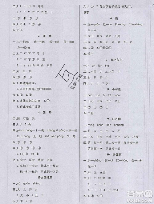 沈阳出版社2019秋优秀三好生一年级语文上册人教版答案 沈阳出版社2019秋优秀三好生一年级语文上册人教版答案