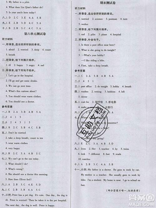 2019秋新版培优红领巾乐园人教版六年级英语上册答案 2019秋新版培优红领巾乐园人教版六年级英语上册答案