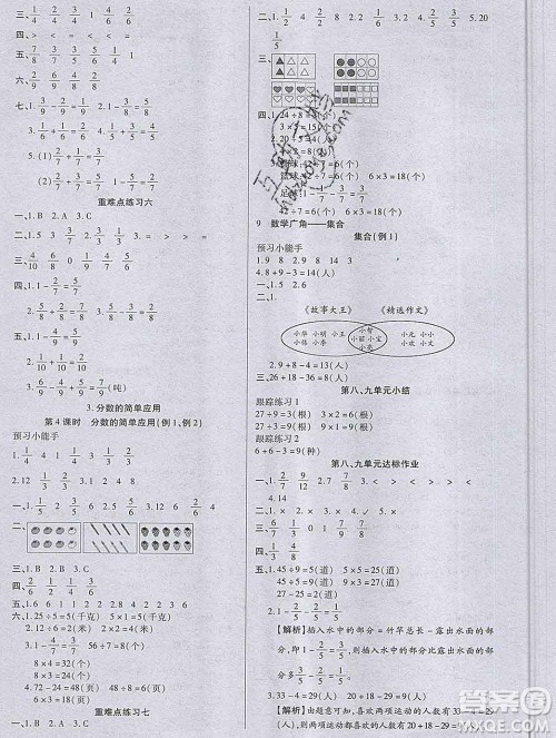 2019秋新版培优红领巾乐园人教版A版三年级数学上册答案 2019秋新版培优红领巾乐园人教版A版三年级数学上册答案