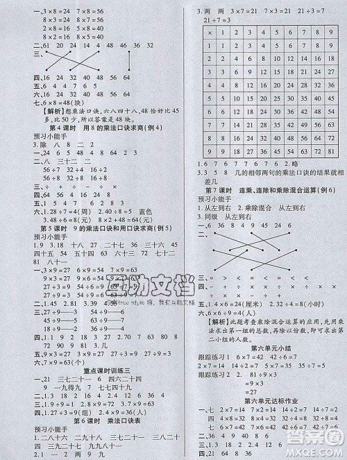 2019秋新版培优红领巾乐园苏教版B版二年级数学上册答案 2019秋新版培优红领巾乐园苏教版B版二年级数学上册答案