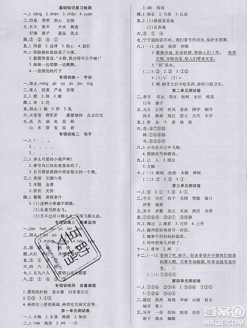 2019秋新版培优红领巾乐园人教版二年级语文上册答案 2019秋新版培优红领巾乐园人教版二年级语文上册答案