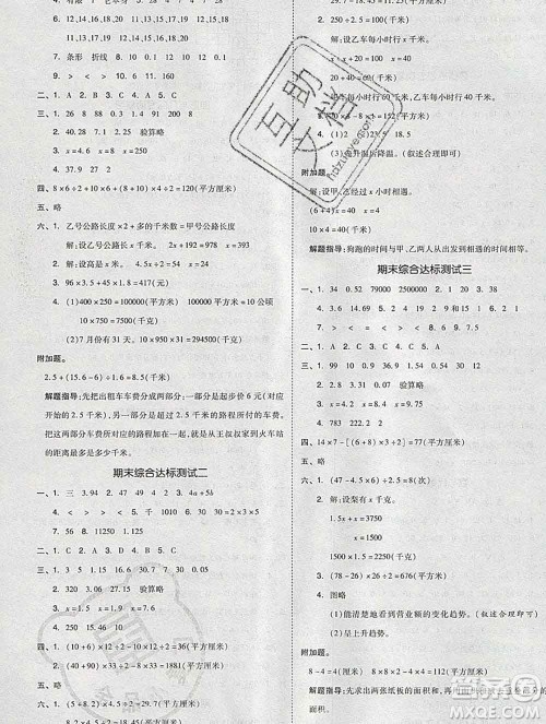 全品小复习小学数学五年级上册青岛版2019秋新版答案 全品小复习小学数学五年级上册青岛版2019秋新版答案