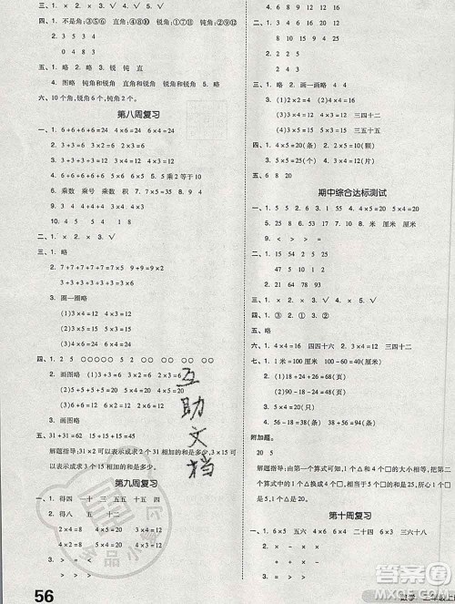 全品小复习小学数学二年级上册人教版2019秋新版答案 全品小复习小学数学二年级上册人教版2019秋新版答案