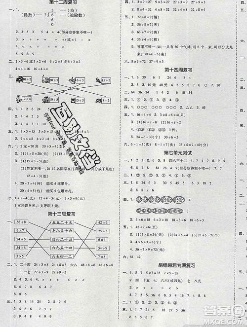 全品小复习小学数学二年级上册青岛版2019秋新版答案 全品小复习小学数学二年级上册青岛版2019秋新版答案