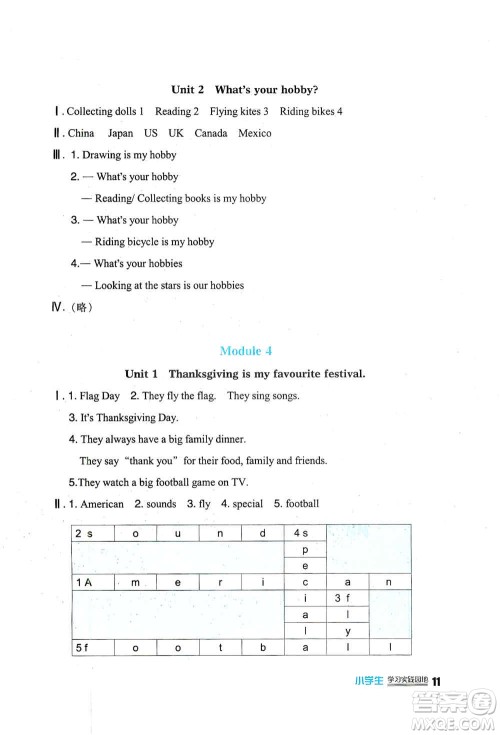 四川教育出版社2019新课标小学生学习实践园地六年级英语上册外研版答案 四川教育出版社2019新课标小学生学习实践园地六年级英语上册外研版答案