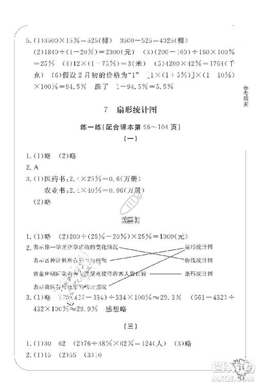 宁波出版社2019新课标学习方法指导丛书六年级数学上册人教版答案