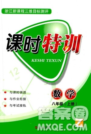 2019年浙江新课程三维目标测评课时特训数学八年级上册Z浙教版参考答案