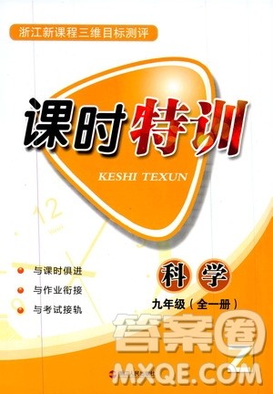 2019年浙江新课程三维目标测评课时特训科学九年级全一册Z浙教版参考答案