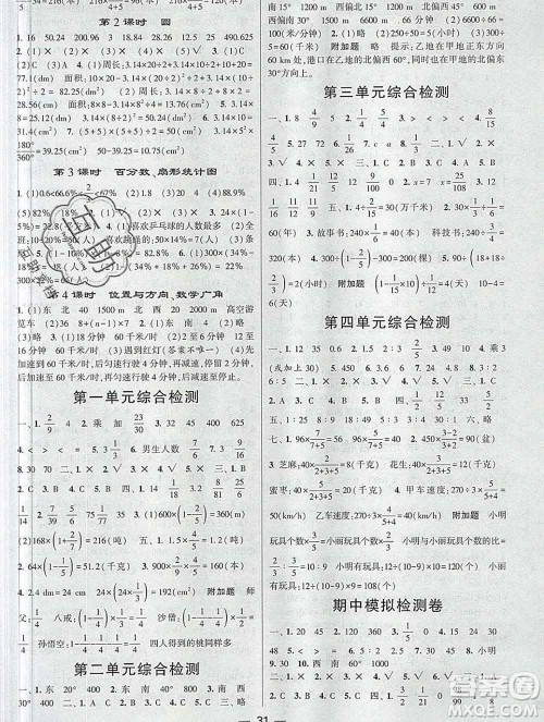 河海大学出版社2019新版经纶学典棒棒堂六年级数学上册人教版答案 河海大学出版社2019新版经纶学典棒棒堂六年级数学上册人教版答案