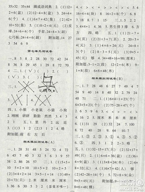 河海大学出版社2019新版经纶学典棒棒堂二年级数学上册江苏版答案 河海大学出版社2019新版经纶学典棒棒堂二年级数学上册江苏版答案