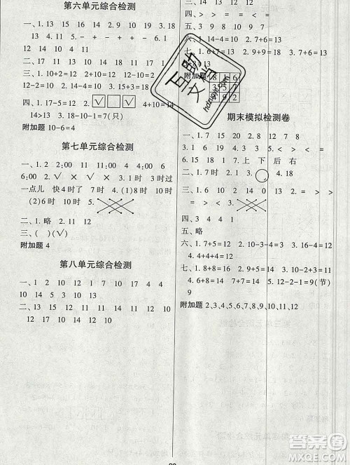 河海大学出版社2019新版经纶学典棒棒堂一年级数学上册人教版答案 河海大学出版社2019新版经纶学典棒棒堂一年级数学上册人教版答案
