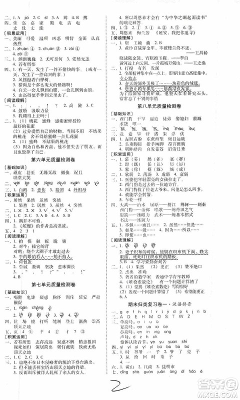 海南出版社2019秋云南师大附小一线名师核心试卷四年级语文上册人教版答案 海南出版社2019秋云南师大附小一线名师核心试卷四年级语文上册人教版答案