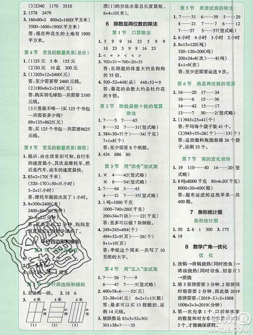 陕西师范大学出版社2019年小学学霸冲A卷四年级数学上册人教版答案 陕西师范大学出版社2019年小学学霸冲A卷四年级数学上册人教版答案