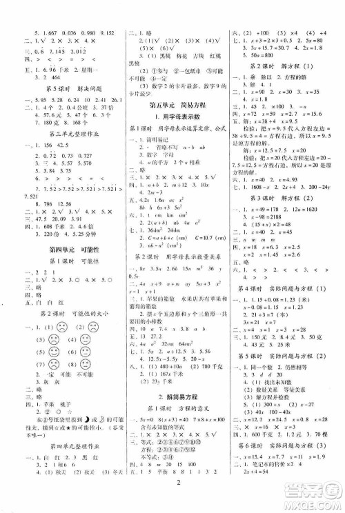 海南出版社2019云南师大附小一线名师提优作业五年级数学上册人教版答案