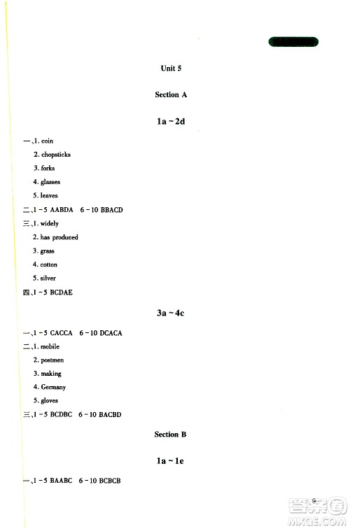2019年新课程实践与探究丛书英语九年级上册人教版参考答案 2019年新课程实践与探究丛书英语九年级上册人教版参考答案