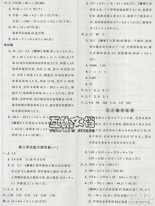 2019秋人教版王朝霞培优100分五年级数学上册答案 2019秋人教版王朝霞培优100分五年级数学上册答案