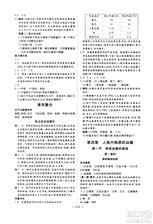 2019年新动力课堂与检测生物学七年级上册参考答案 2019年新动力课堂与检测生物学七年级上册参考答案