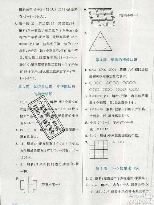 2019秋超能学典小学数学附加题提优能手二年级上册江苏版答案 2019秋超能学典小学数学附加题提优能手二年级上册江苏版答案