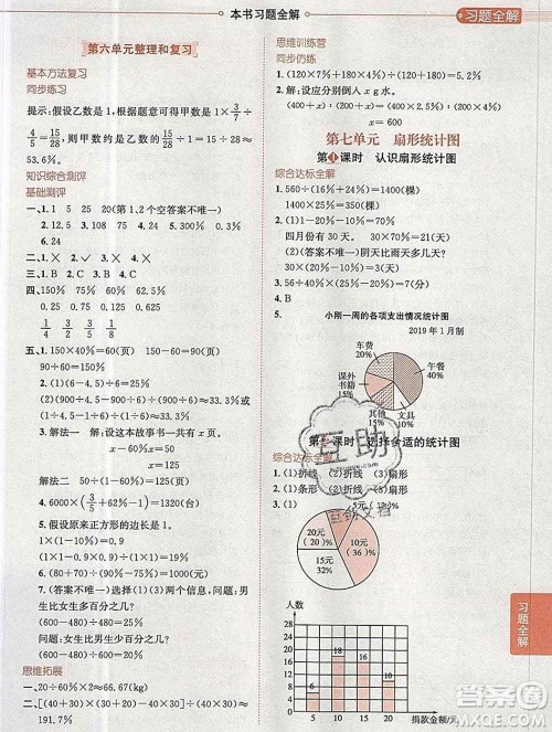陕西人民教育出版社2019秋小学教材全解六年级数学上册人教版天津专用答案 陕西人民教育出版社2019秋小学教材全解六年级数学上册人教版天津专用答案