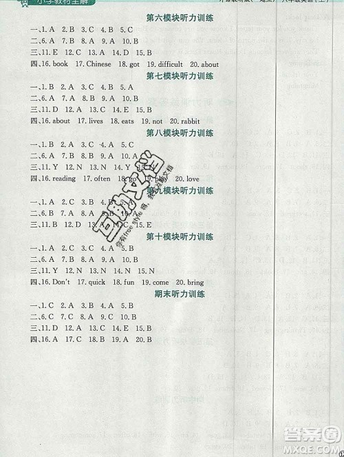 陕西人民教育出版社2019秋小学教材全解六年级英语上册外研版一起答案 陕西人民教育出版社2019秋小学教材全解六年级英语上册外研版一起答案