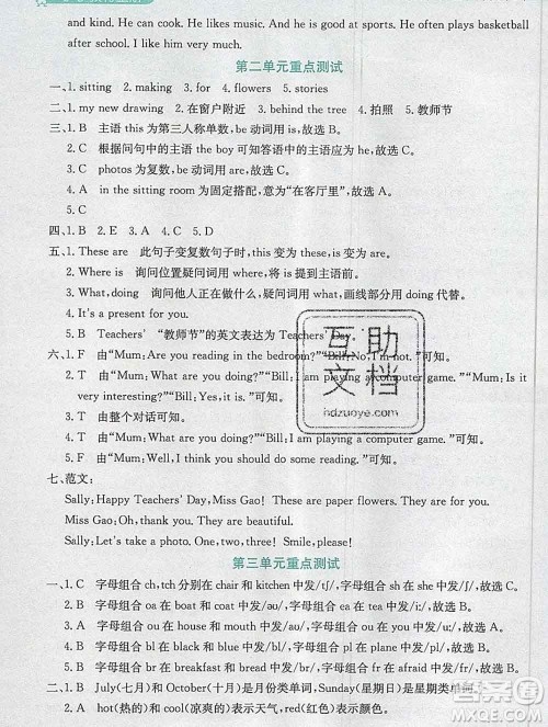 陕西人民教育出版社2019秋小学教材全解五年级英语上册闽教版答案 陕西人民教育出版社2019秋小学教材全解五年级英语上册闽教版答案