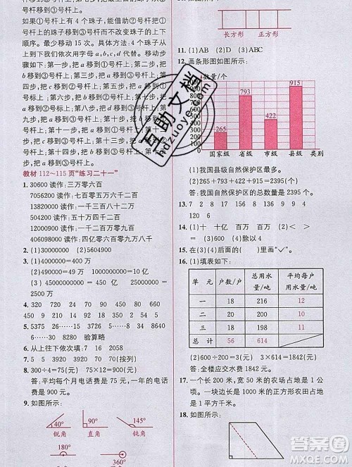 新疆青少年出版社2019秋人教版教材全解1加1四年级数学上册答案