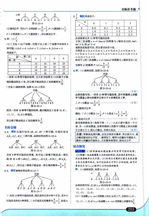 金星教育2019年走向中考考场九年级上数学RJ人教版参考答案