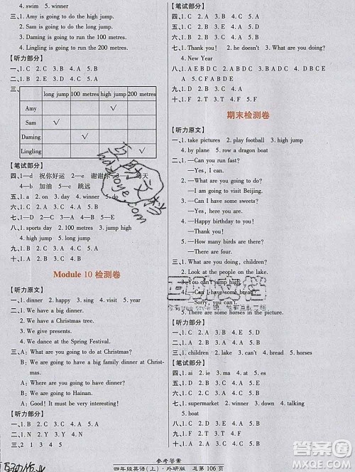 2019秋高效课时通10分钟掌控课堂四年级英语上册外研版答案 2019秋高效课时通10分钟掌控课堂四年级英语上册外研版答案