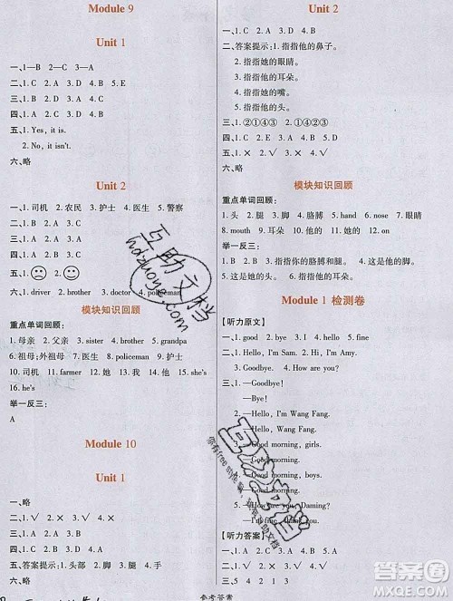 2019秋高效课时通10分钟掌控课堂三年级英语上册外研版答案 2019秋高效课时通10分钟掌控课堂三年级英语上册外研版答案